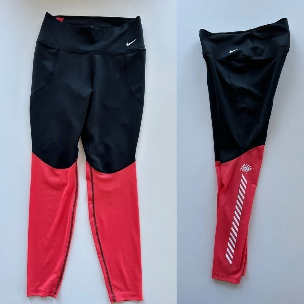 Nike Dri Fit Leggings Size Medium Mesh Colorblock